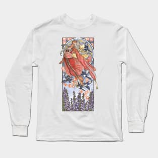 Lady of July Star Festival with Magpies and Lanterns Mucha Inspired Birthstone Series     Edit Long Sleeve T-Shirt